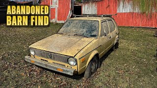 Volkswagen Rabbit ABANDONED In Barn for 28 Years Satisfying Car Detailing Restoration [upl. by Ahsinak685]