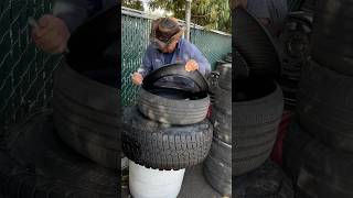 Cutting a used tires asmr [upl. by Nibas]