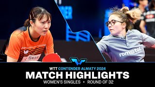 Asuka Sasao vs Ioana Singeorzan  WS R32  WTT Contender Almaty 2024 [upl. by Aikcir]