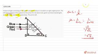 A beam of light consisting of red green and blue colours is incident on right angled prism [upl. by Snider841]