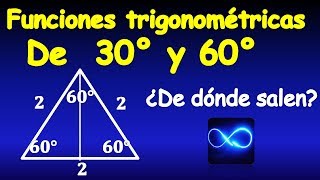 09 Funciones trigonométricas de 30° y 60° a partir de un triángulo equilátero [upl. by Senhauser904]