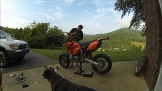 Supermoto conversion time lapse KTM 300 exc [upl. by Benjy]