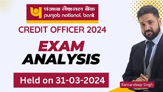 PNB SO Credit Officer 2024 Exam Analysis Held on 31032024 [upl. by Brian553]