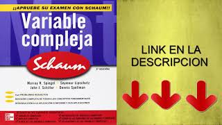 DESCARGAR LIBRO DE VARIABLE COMPLEJASCHAUM MURRAY R SPIEGEL 2ed [upl. by Kahl]