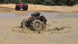 Muddn185 Water Wheelie Pit Skimming and Mudding [upl. by Azyl]