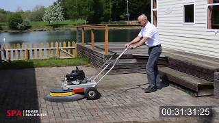 Timelapse of Block Paving Cleaning  Westermann Honda Moss Brush edit edit [upl. by Itram]