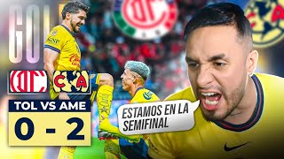 Estamos en semifinales  Reaccionando al partido de vuelta América vs Toluca ⚽💪 [upl. by Anitrak962]