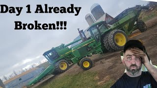 Lets Go Pick Corn Day 1 Of 2024 Corn Harvest amp Already Broke Down [upl. by Llednyl663]