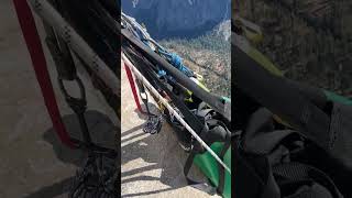 Chilling 100 ft below the Summit of El Capitan Yosemite mountains rockclimbingwall california [upl. by Quirita]