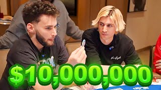 Adin Ross High Stake Gambling with XQC 10000000 [upl. by Nerradal]