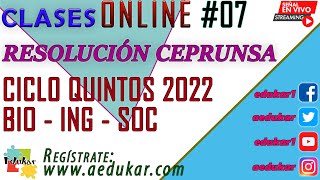 RESOLUCIÓN CEPRUNSA 2022  CICLO QUINTOS [upl. by Awahsoj]