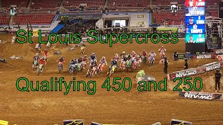 St Louis Supercross Qualifying 2 450 and 250 [upl. by Ojeillib]