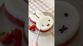 Making Miffy Strawberry Coconut Jelly Cake [upl. by Nyladnek]