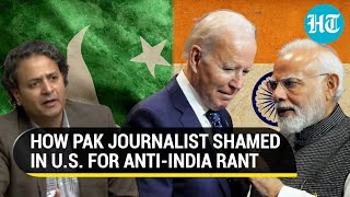 Pakistani journalist gets shamed again for antiIndia rant in US  Watch [upl. by Errehs]