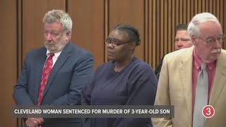 Cleveland woman who killed 3yearold son sentenced [upl. by Tarsus785]