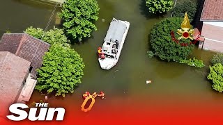 Incredible drone footage shows flooded towns in Italys northern region [upl. by Zorana]