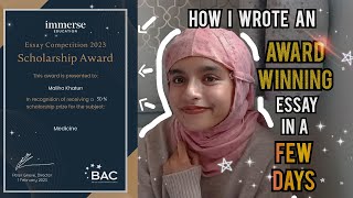 How I wrote an AWARD WINNING essay in a FEW DAYS [upl. by Halilahk]