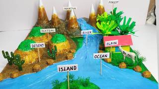 landform model for school project  landforms model making  landforms 3D model [upl. by Cath]