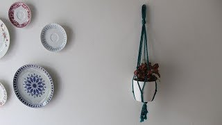 Plantenhanger maken met macramé basisbeginner [upl. by Kamal764]