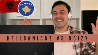 Italian Reaction to Hellbanianz vs Noizy  Hellbanianz Real Life Vs Noizy FREESTYLE Albanian Rap 🔥 [upl. by Aneelak]