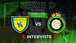 INTERVISTE ChievoVeronaCastellanzese 21  Serie D 2425  16’ giornata  Mister Corrado Cotta [upl. by Udenihc933]