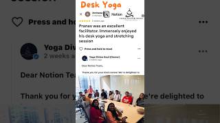 Desk Yoga Review Yoga Divine Soul  NotionHyderabad deskyoga corporateyoga shorts short yoga [upl. by Lynnette652]