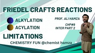 Friedel Crafts ReactionsAlkylation and Acylation of benzeneLimitations of Friedel Crafts reaction [upl. by Jehiah615]