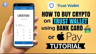 How to BUY crypto on TRUST WALLET using Bank Card Apple Pay  App Tutorial [upl. by Alolomo]