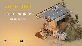 Voxel Art  LSDiorama 01  Magicavoxel Timelapse [upl. by Rtoip717]