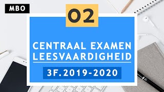 Mbo centraal examen leesvaardigheid 3F 20192020  DEEL 2 [upl. by Monson]