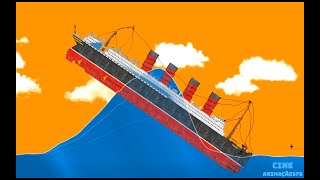 RMS Mauretania ship going through giant wave in Floating Sandbox simulator [upl. by Rhonda]