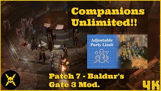 Baldur’s Gate 3 Patch 7  How to play with all companions Adjustable Party Limit mod [upl. by Beauvais]