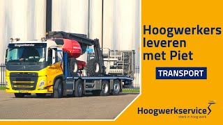 Hoogwerkers afleveren en ophalen met de Volvo van Piet [upl. by Yruam]