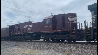 NS ES44DC Leads Geometry Train with NS 34 in Orrick MO [upl. by Anivas604]