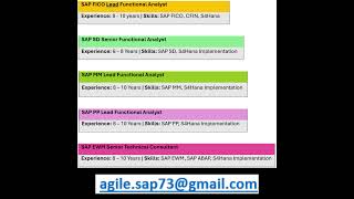 shorts  SAP Functional Module Jobs  Senior amp Lead Roles Hiring NOW [upl. by Emoryt]