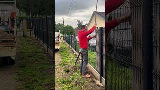 Last step in installing a rigid fence construction gardendesign shorts [upl. by Neelyk815]