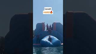 More AIRBAG LAUNCH but they get progressively higher 🔼 PART 2 waterpark stevenage funny fail [upl. by Graehme]