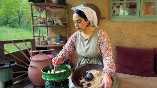 Cooking Fesenjoon and Rural life of a couple in Northern Iran Traditional Food [upl. by Eenej]