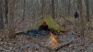 Plow Point Tarp Camp in the Rain  an unpleasant surprise [upl. by Lesiram191]