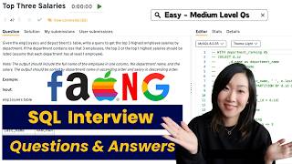 Beginner to Intermediate FAANG SQL Interview Questions and Answers  Realtime Code With Me Ep 3 [upl. by Lindeberg]