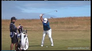 Hideki Matsuyama golf swing Short Iron faceon view ASI Scottish Open July 2018 [upl. by Oriel]