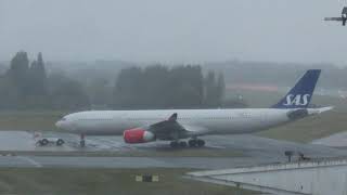 SCANDINAVIAN AIRLINES AIRBUS A330300 SEREH ARRIVING AT BIRMINGHAM AIRPORT 300924 [upl. by Frayne]