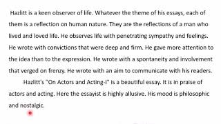 William Hazlitt as an EssayistRomanticism English Literature [upl. by Nannoc817]