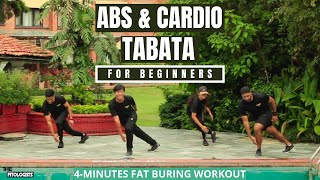 ABS amp CARDIO TABATA FOR BEGINNERS  4 MIN Fat Burning Workout  AtHome Workouts [upl. by Nigam]