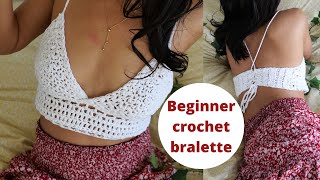 Easy beginner crochet bralette in any size [upl. by Esmeralda]