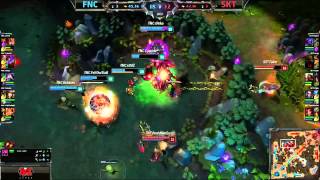 FAKER ZED OUTPLAYED FNC  BARON STEAL  AllStar 2014 [upl. by Levona335]