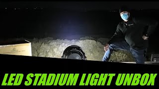 Brightest Light on the Market LED Stadium Light Unboxing amp Demo We open a 1200 watt Stadium Light [upl. by Gaby952]