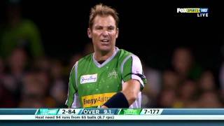 Warnie commentating his wicket of BBL Match 5 against Brisbane Heat [upl. by Nashom]