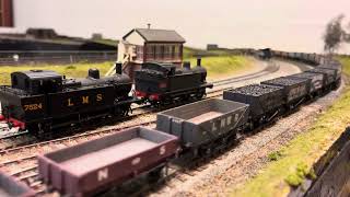 Midland Railway 3F passes with a goods train Scalefour model railway [upl. by Salot]