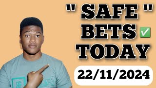 FOOTBALL PREDICTIONS TODAY 22112024 SOCCER PREDICTIONS TODAY  BETTING TIPS footballpredictions [upl. by Alya]